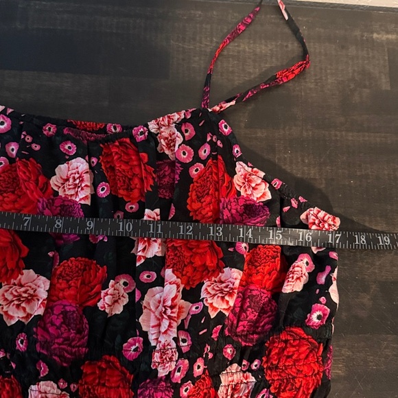 Old Navy Dark Floral Tiered Midi Dress With Pockets Size XL - Picture 6 of 8